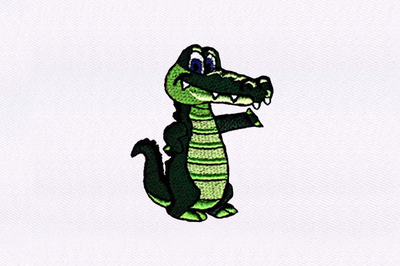 Adorable Little Alligator Embroidery Design