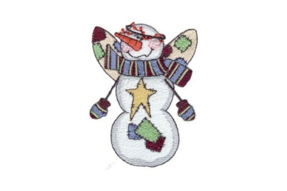 Angelic Snowman Twinkle: A Charming Winter Design