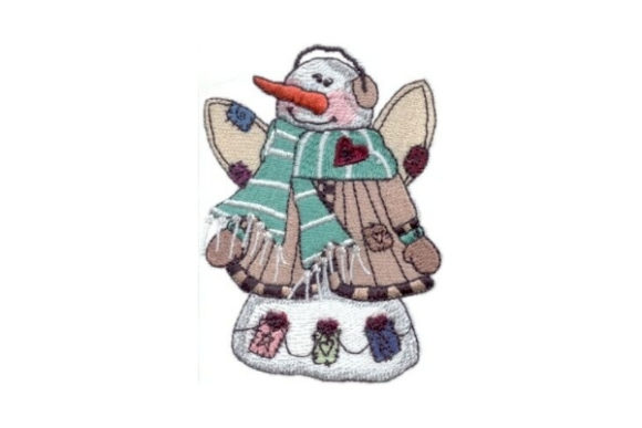 Angelic Snowman Zeke: A Charming Winter Embroidery Design