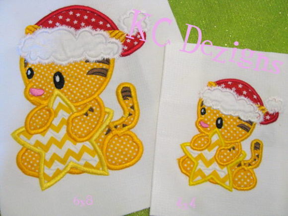 Charming Christmas Baby Tiger Applique