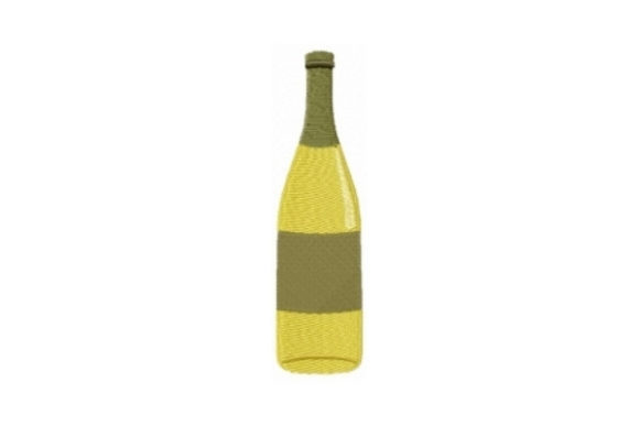 Charming White Wine Bottle Embroidery Design