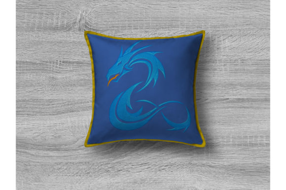 Chinese Blue Dragon: A Bold and Elegant Embroidery Design