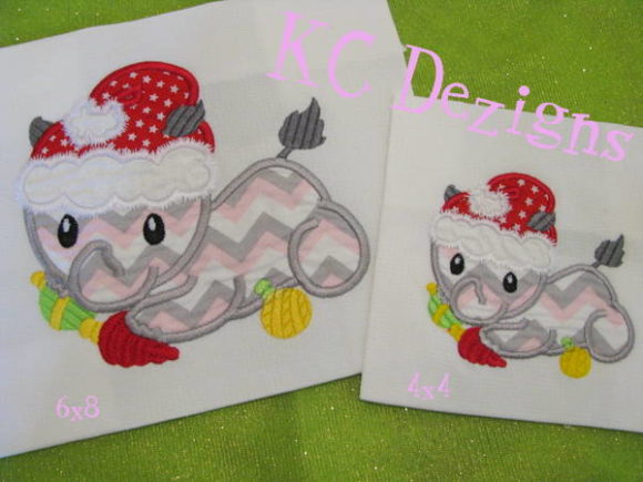Christmas Baby Rhino Applique: A Festive Touch