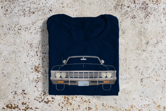 Classic Muscle Car: A Nostalgic Holiday Embroidery Design