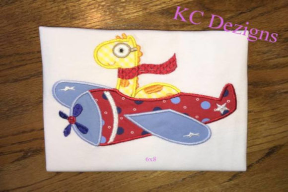 Cute Safari Pilot Giraffe Applique for Boys