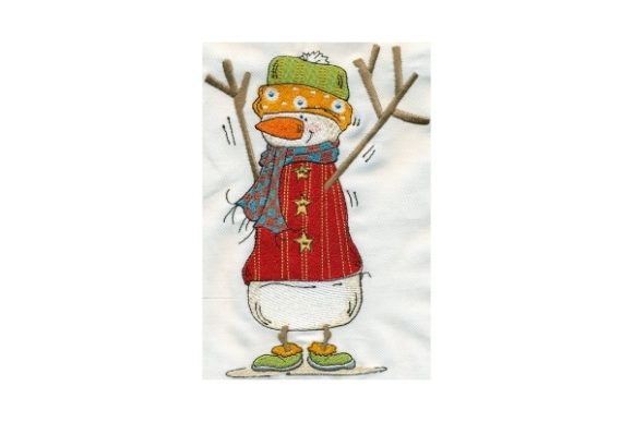 Sassy Twiggy Snowman: A Festive Embroidery Delight