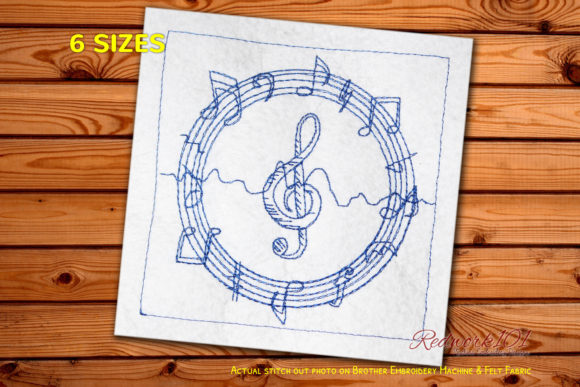 Sound Notes Bluework: Embroidery Design Review