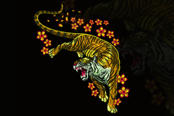 Tiger Roar: A Bold and Majestic Embroidery Design