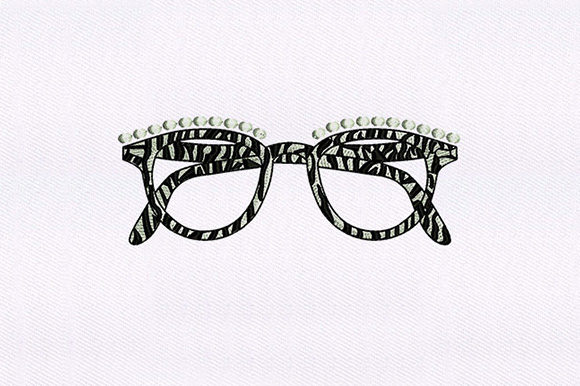 Zebra Print Glasses: Bold Embroidery for Etsy